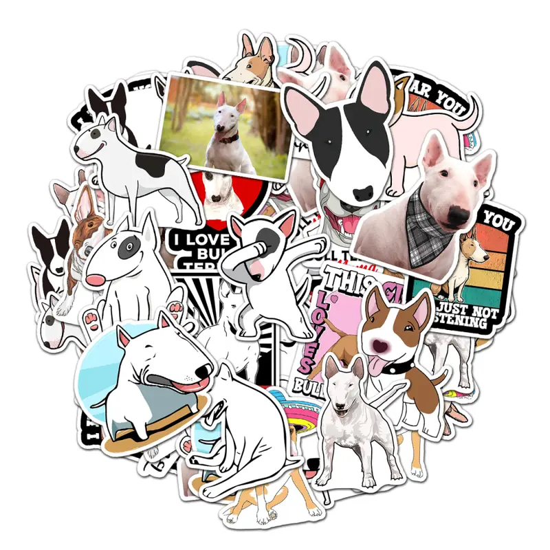 Bull Terrier Pack 20 PCS Stickers Prited Meme Funny Graphic Waterproof Stickers Pack, Decorative Car Wall Bottle PC Book Vinyl Stickers Decal