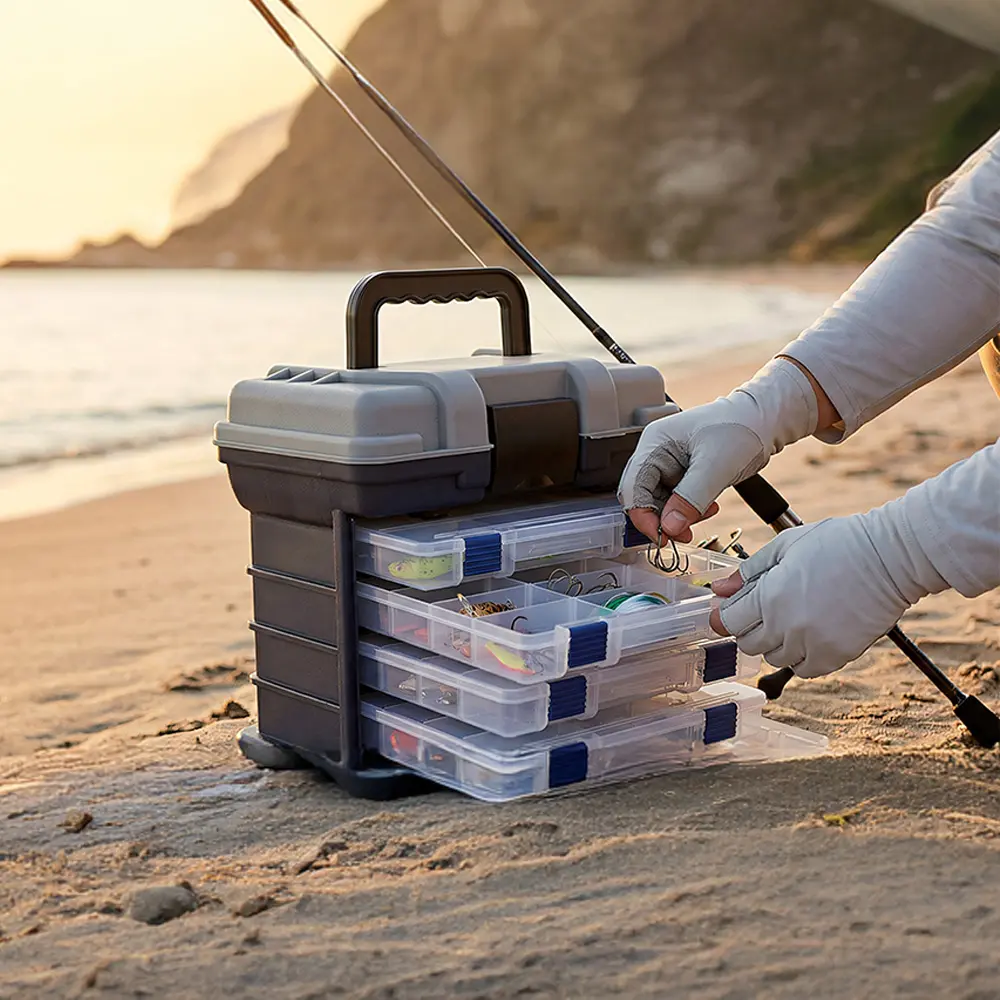 Heavy Duty Insulated Personal Cooler Lunch Box & Dry Box - Cold Retention High Density Polymer Foam Unit with 300lbs Weight Capacity, Portable Organizer Pad Holder for Men, Fishing Lures, Ice Storage Boxes