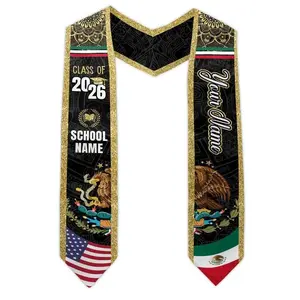 Class of 2026 Graduation Stole, Custom Name School Stole, Catholic Faith Virgin Mary Design, Personalized Graduation Sash Gift