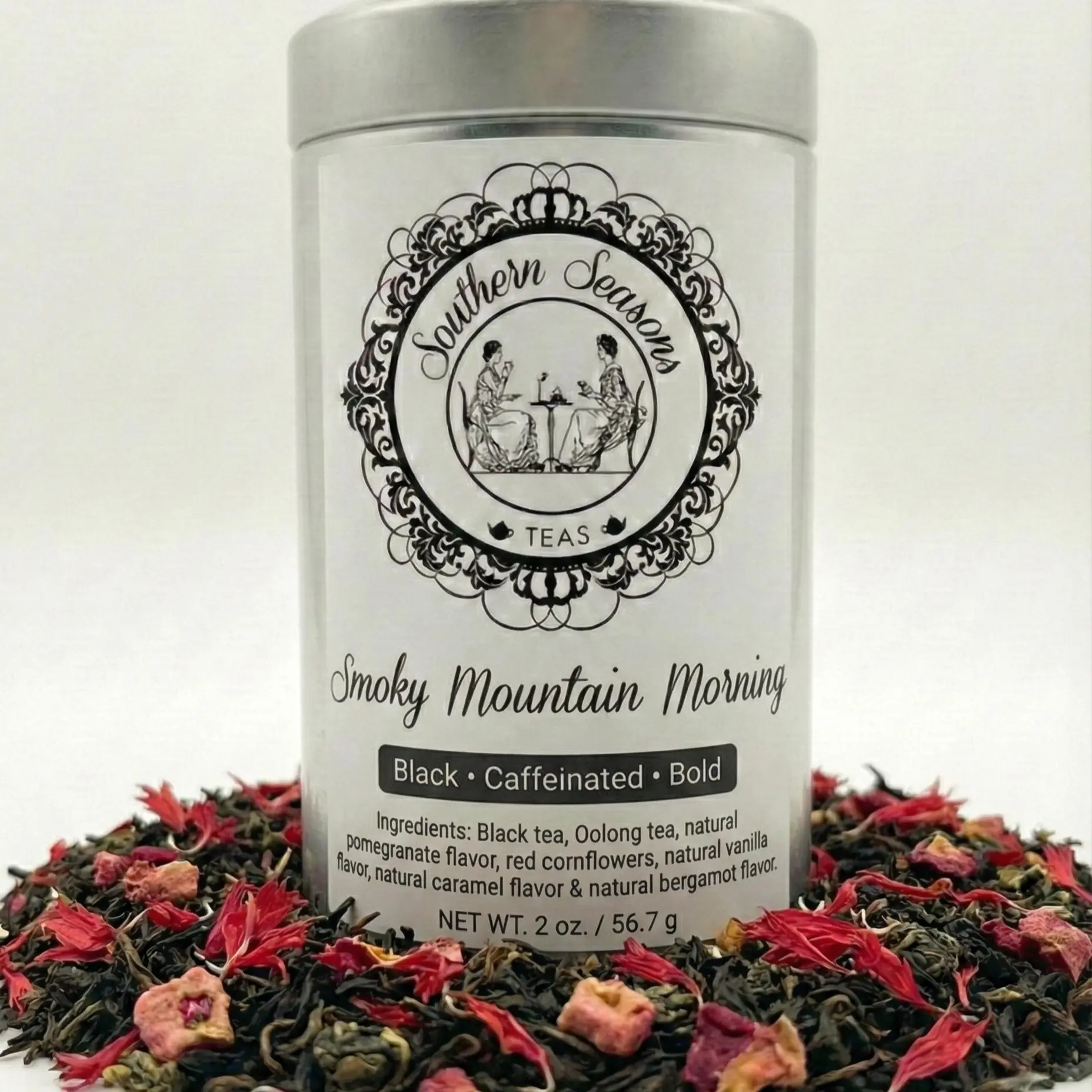 Pomegranate & Vanilla 'Smoky Mountain Morning' Premium Black & Oolong Blend | Loose Leaf Tea | Pomegranate & Vanilla 2oz Bold & Smooth Tea | Southern Seasons Teas