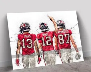 Tom Brady Poster, Mike Evans, Rob Gronkowski, Tampa Bay Buccaneers Big 3, Poster Print NOT Canvas Unframed, Wall Art Print, Kids Decor, Man Cave Gift, Sports Art