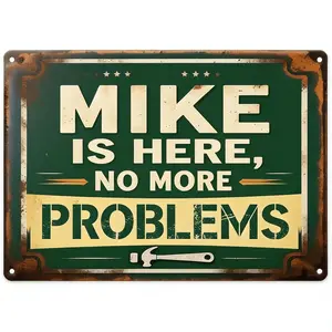 Mike Metal Sign Retro Classic 8x12in Wall Art Funny Decorative Plaque for Home Bar