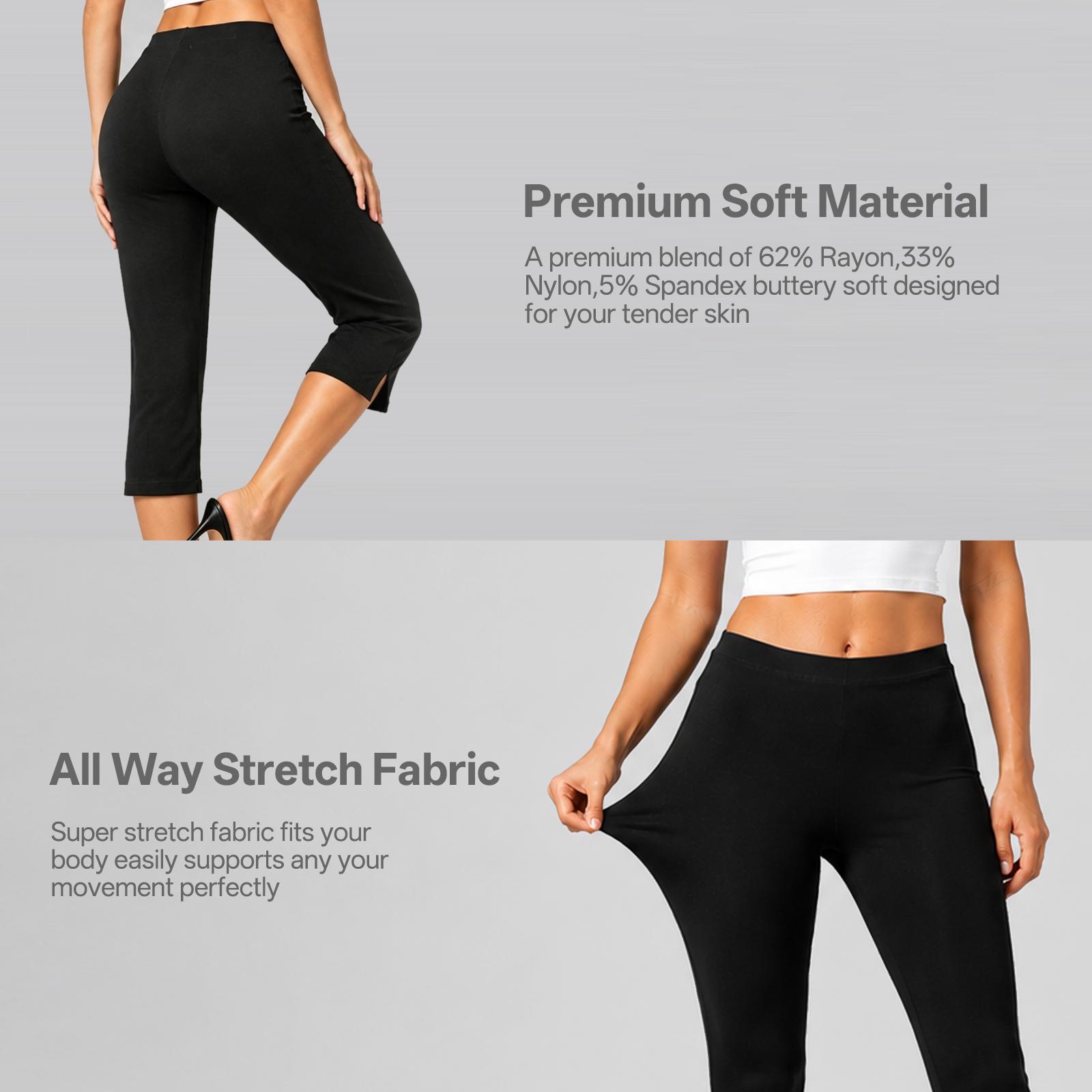 JOJOANS Women's Capri Pants Split Seven-Quarter Pants Elastic Slim Fit Casual Yoga Workout Activewear Cropped Pants For Daily Outdoor