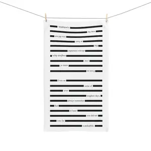 Redacted Epstein Files F*ck Trump Hand Towel, Funny Political Home Decor, Progressive Liberal Gift, FDT Towel, Sarcastic Kitchen Towel