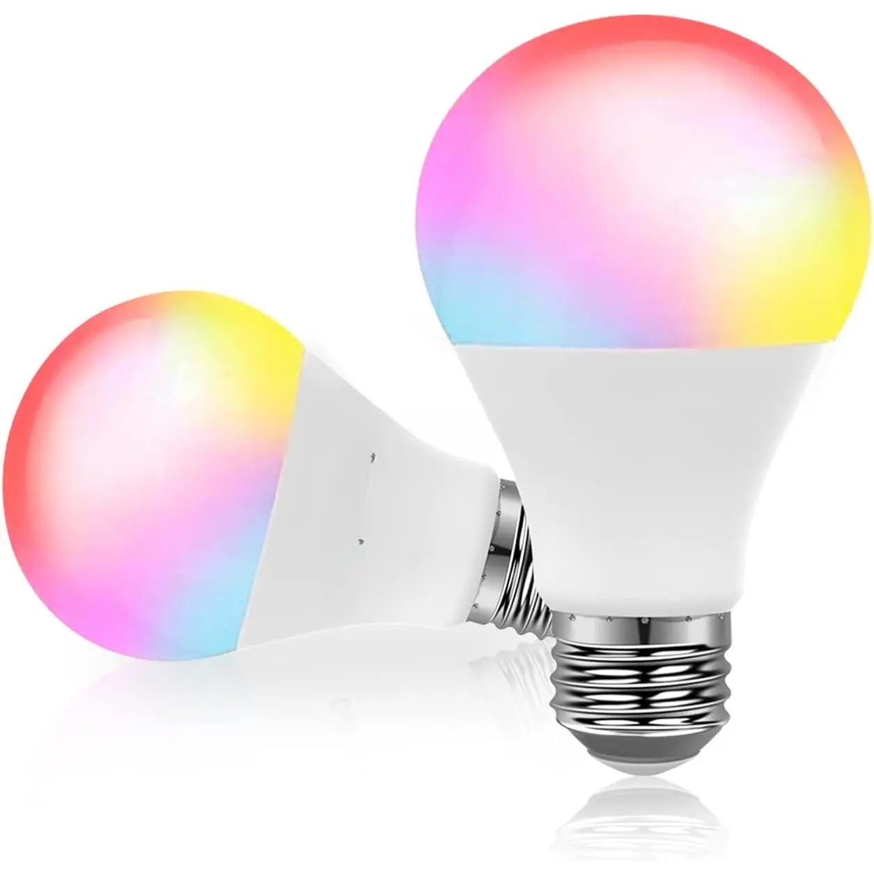 2-Pack Wi-Fi A19 Shape Smart LED Bulbs, E26 Base, 9W 810LM, Wi-Fi Control, Alexa & Google Home Compatible, Music Sync Lighting, for Home Indoor Use Improvement