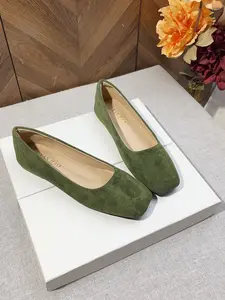Women's Square Toe Ballet Flats, Vintage Olive /vibrant, Comfortable Soft Sole, All-Season Casual Dress Shoes