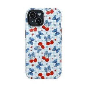 [LX]Patriotic Cherry Phone Case Mag Safe Compatible Magnetic Tough Cases Interchangeable Phone Case