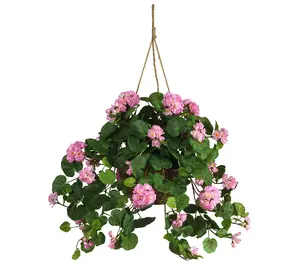 Geranium Hanging Basket Silk Plant