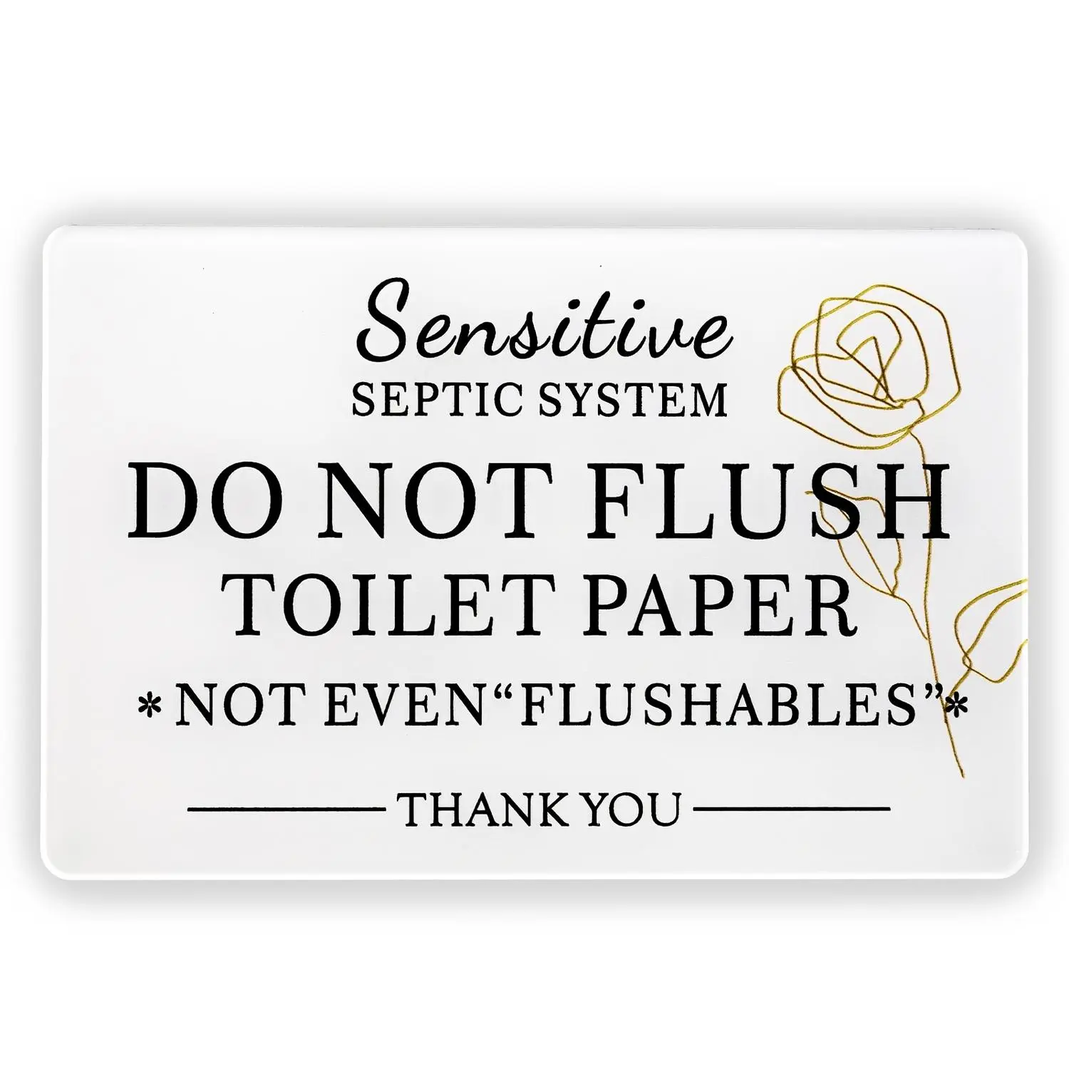 2D Flat, Do Not Flush" Sign - Suitable for Septic System Restroom Etiquette Sign, Do Not Flush Toilet Paper, Acrylic Home Decor, Suitable for Homes, RVs, Cabins