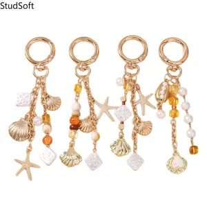 New & Best-Selling Beaded Keychain — Pearl, Seashell, and Starfish Key Fob / Bag Charm