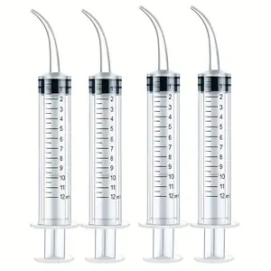 4pcs 0.41oz Reusable Plastic Syringes with Accurate Measurement Markings, Durable Measuring Tools for Pet Care, Healthcare Dosing & Lab Use, Sturdy High-Quality Plastic