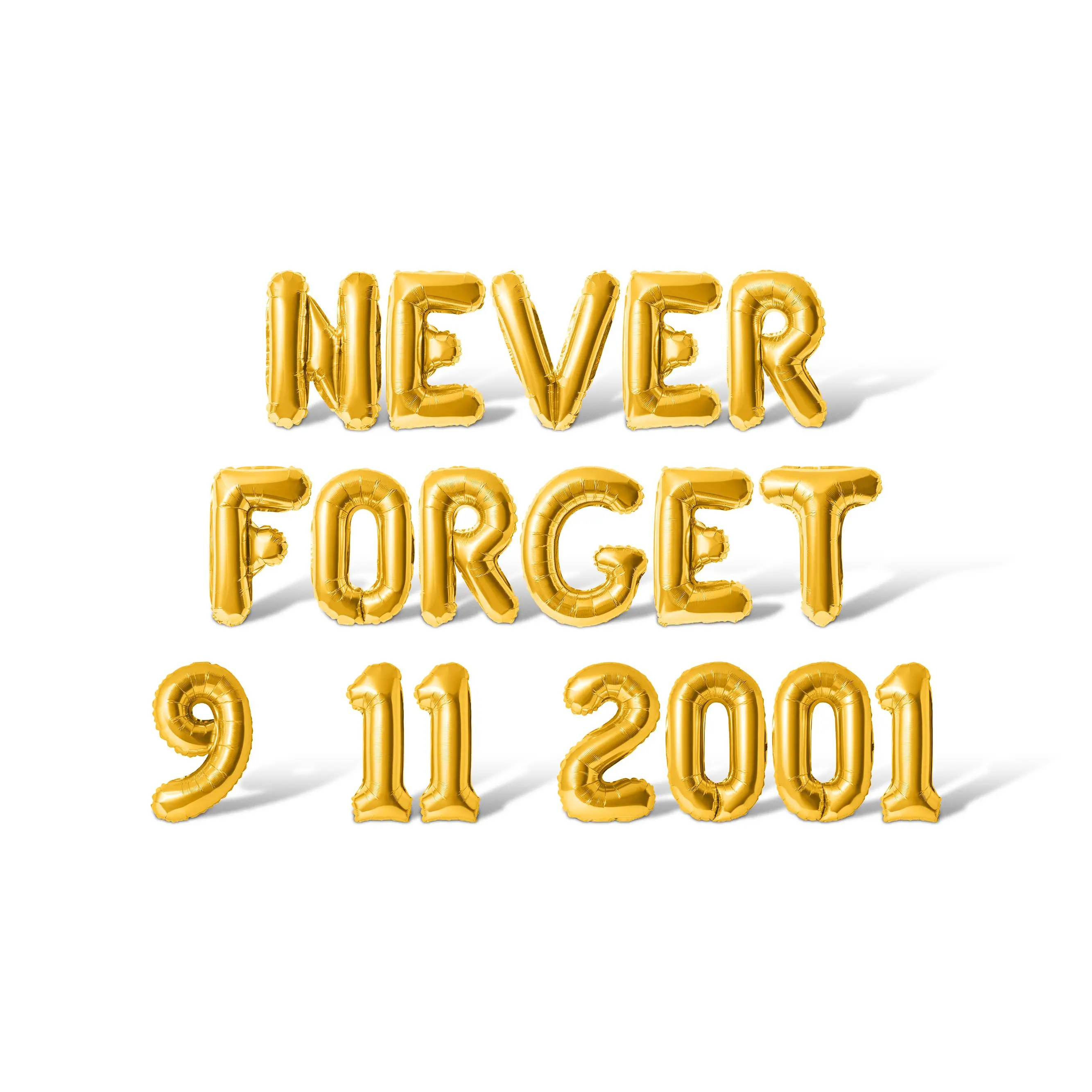 Letter Balloons - NEVER FORGET 9 11 2001 16" Inch Alphabet Letters Foil Mylar Balloon September 11th Party Banner
