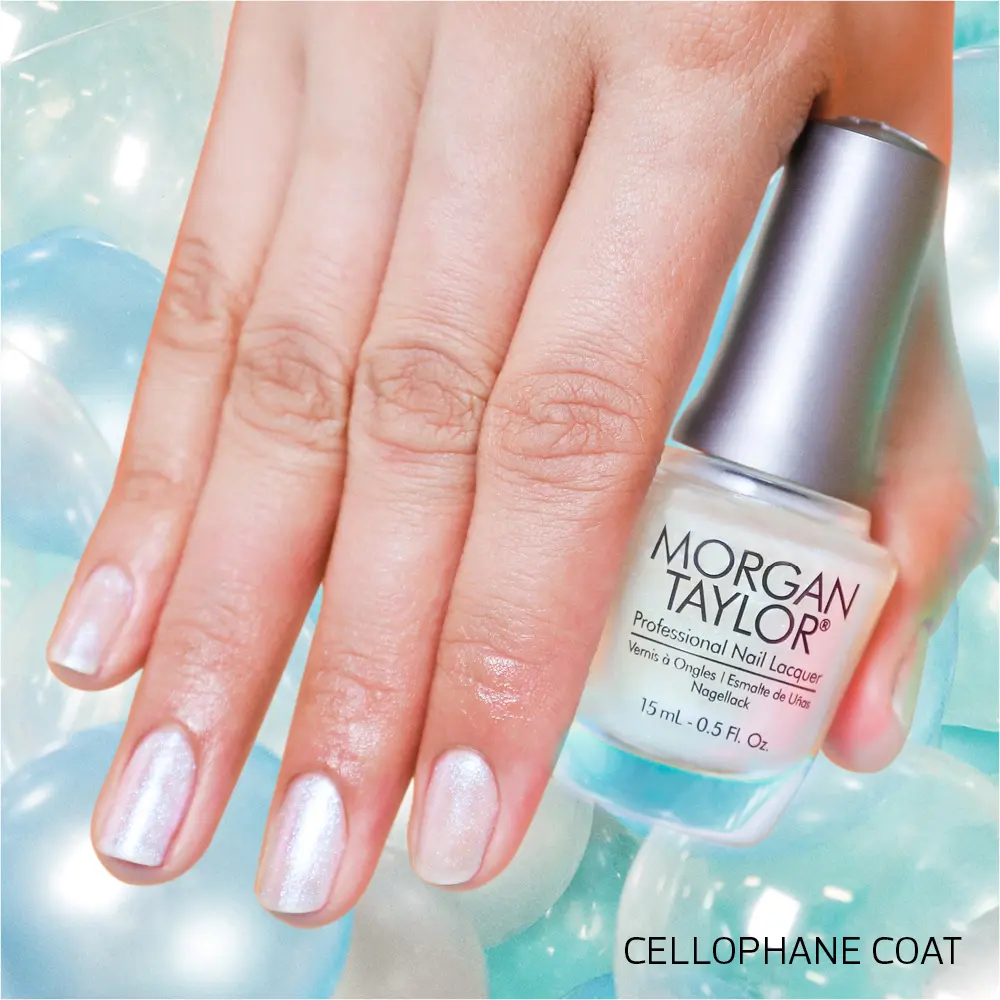 Morgan Taylor Cellophane Coat - Iridescent Overlay, Professional Lacquer, Vibrant, Chip-Resistant, Fast-Drying, Long-Lasting, High-Shine, Perfect for Manicures & Pedicure, 15mL.
