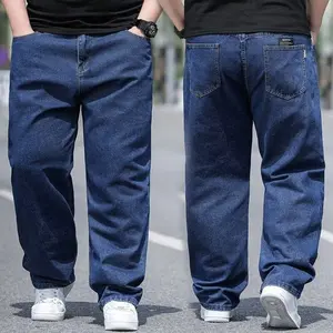 Plus Size Men's Jeans Straight Loose Fit Extra Large for Big and Tall with Wide Crotch Casual Shorts Zipper Pockets Stretch Techwear Cargo Split-Inseam Running Men Graphic Print Gym Performance soffe