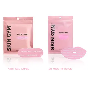 Skin Gym Face & Mouth Tape Bundle - 128 Face Tapes & 30 Mouth Tapes for Wrinkle Reduction, Firming, and Smooth Skin - Gentle, Sweat-Proof, and Water-Resistant - Overnight Beauty Solution