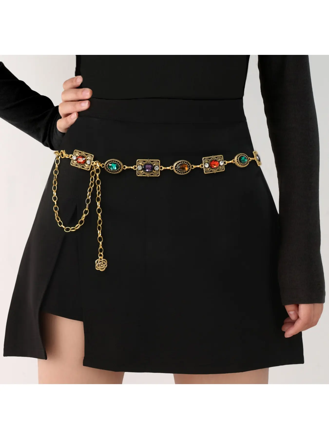 Waist chain accessory dress with gold silver metal oval carved chain Rhinestone Decorated Belt women's multi-loop design Stylish Belts Fashion Belt Statement Belts - TikTok Shop Waist chain accessory dress with gold silver metal oval carved chain Rhinestone Decorated Belt women's multi-loop design Stylish Belts Fashion Belt Statement Belts - TikTok Shop