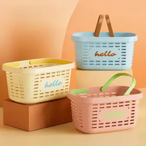 Plastic Handheld Bath Basket, Bathroom Washroom Storage Basket, Drainage Hollow Out Large Open-Top Organizer, 1pc Shower Caddy