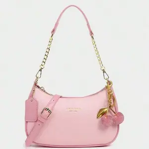 New Fashion Classic Versatile Letter Graphic Design Solid Color PU Leather Crescent Shoulder Underarm Bag, Y2K Crossbody Bag with Adjustable Strap,  Everyday Handbag, Suitable for Shopping, Party, Daily Use