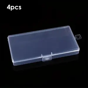 4pcs Set Transparent Storage Box - Flip Storage Case, Art Sticker Organizer, Jewelry Container, Household Multipurpose Organizer Case, Multifunctional Organizer - for Home Office & Travel