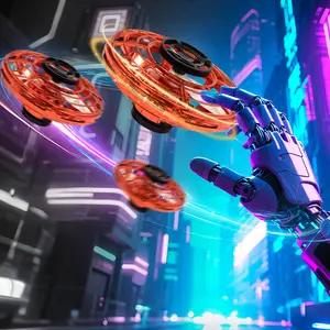 Gesture sensing gyroscope UFO, spinning saucer resistant to falling, suspended spinning ball, aircraft luminous toy (with one USB)