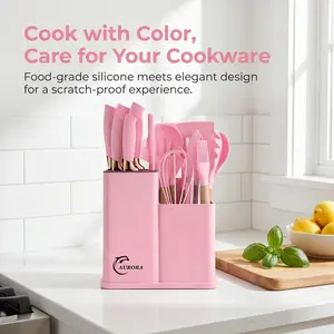 19-Piece Professional Kitchen Block Set with High-Carbon Stainless Steel Blades, Ergonomic Sturdy Wooden Handles, Scissors, Spatulas, Spoons, Tongs, Egg Whisk & Utensils for Home Cooking