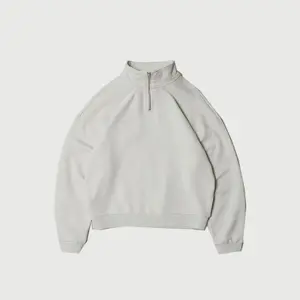 Elwood Oversized Core Quarter Zip - 'Aged White'