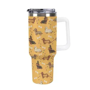 Dachshund Pet 40oz Tumbler, Cute Dog Halloween Tumbler, Double Silver-Edged 20oz Tumbler ,Doxie Owner Gift Tumbler, Stainless Steel Tumbler, Dachshund Lover Gift Tumbler