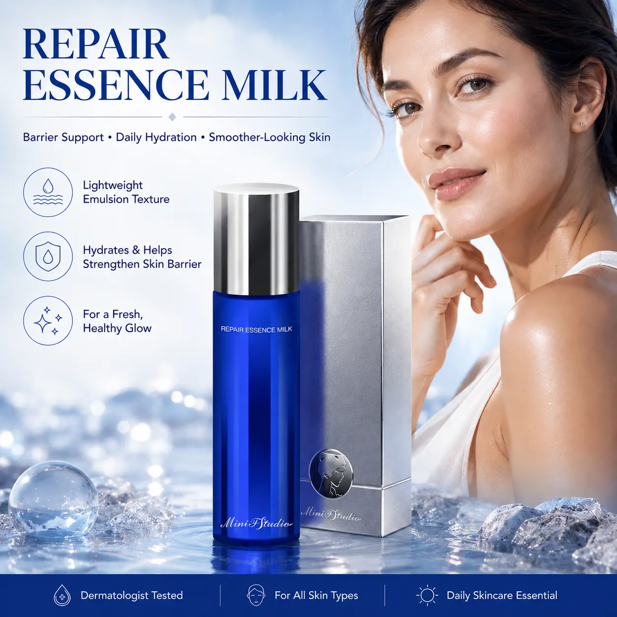 MINIFSTUDIO Revitalizing Skin Series Essence Lotion, Long Lasting Hydration Anti-Aging Daily Facial Moisturizer For All Skin Types