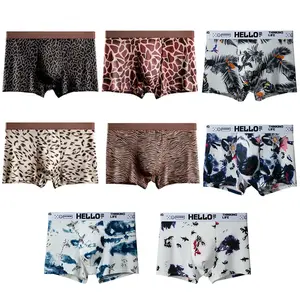 Men’s Boxer Briefs 4/8-Pack，Stylish Animal Print & Art Pattern Underwear, Soft Breathable Stretch Boxers for Daily Wear, Comfortable Trendy Underwear Set for Men