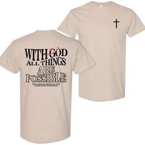 With God All Things Are Possible T-Shirt – Christian Faith Shirt, Inspirational Bible Quote Tee, Unisex Religious Shirt for Men and Women