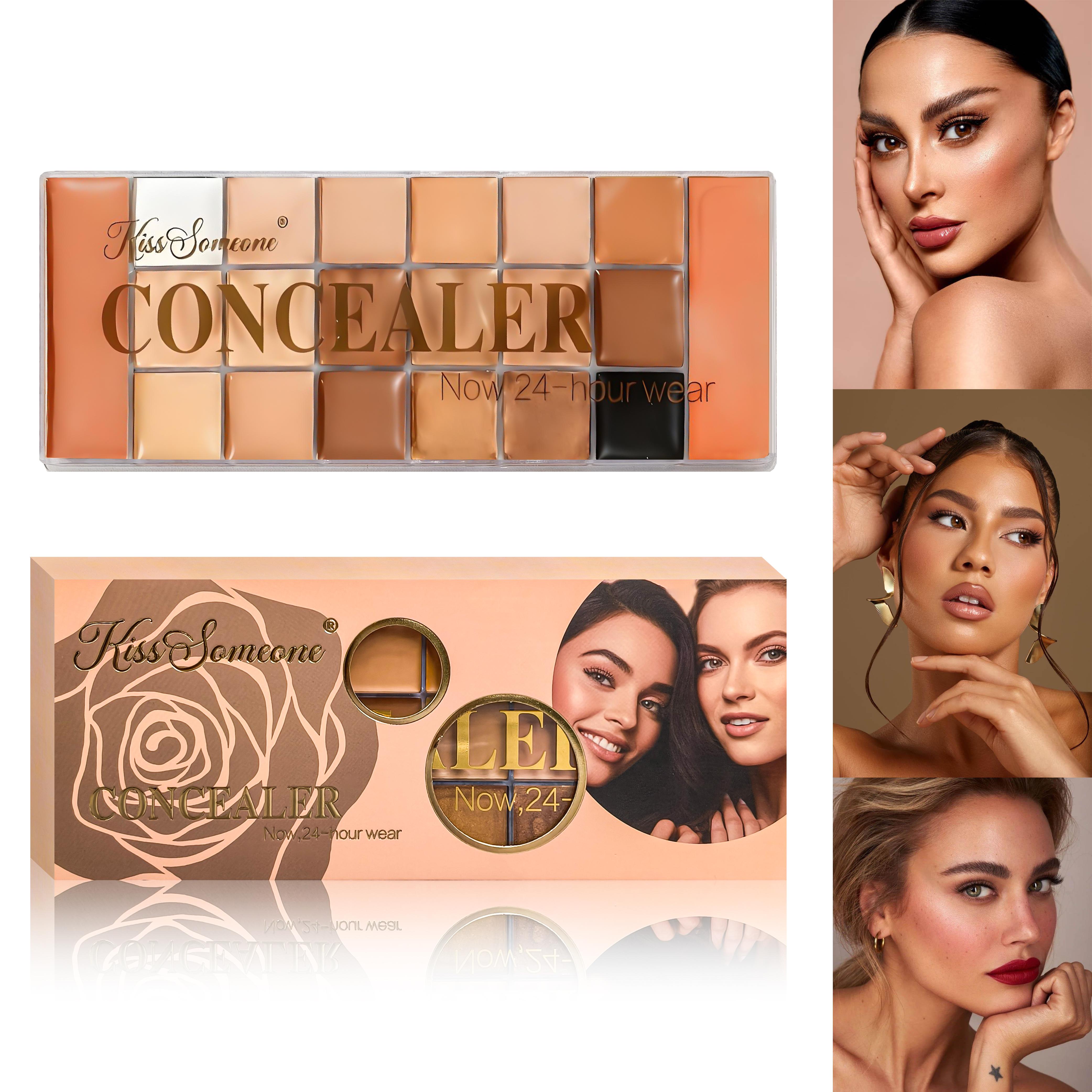 Multicolors Concealer Palette Full Coverage Color Corrector Kit – Dark Circles, Acne, Blemishes, Contour & Highlight, Waterproof Long Lasting 24H Cream Makeup for All Skin Tones Beginners & Pros