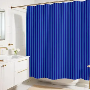 Striped Shower Curtain - Blue & Navy Stripes - Modern Coloruful  Decor - Fabric Shower Curtain for Any Bathroom - 72x72 Inches (Blue Stripes)