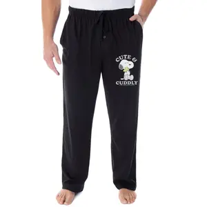 Peanuts Mens' Snoopy Woodstock Cute and Cuddly Sleep Pajama Pants