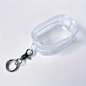 Portable Mini Transparent Zipper Storage Bag, Multifunctional Jewelry Organizer, Suitable for Earphones, Charging Box, Keychains, Rings, Headphone Storage