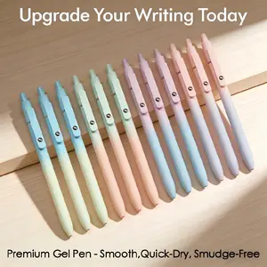5Pcs 0.7mm Rainbow Gradient Gel Pens, Quick-Dry Smooth Writing Press-Type Pens for Journaling, Study, School & Office Use