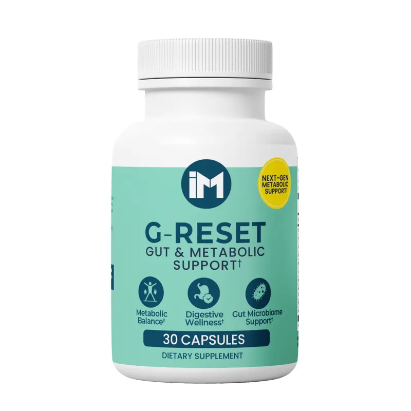 IM G-Reset | Gut & Metabolic Support | Probiotics Akkermansia & Bifidobacterium Breve | Riboflavin B2, Mangosteen, Berberine & Resveratrol | Daily Digestive Wellness Capsules