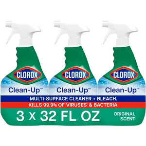 Clorox Clean-Up Multi-Surface Cleaner with Bleach, Original, Spray Bottle, 32 Fl Oz., Pack of 3