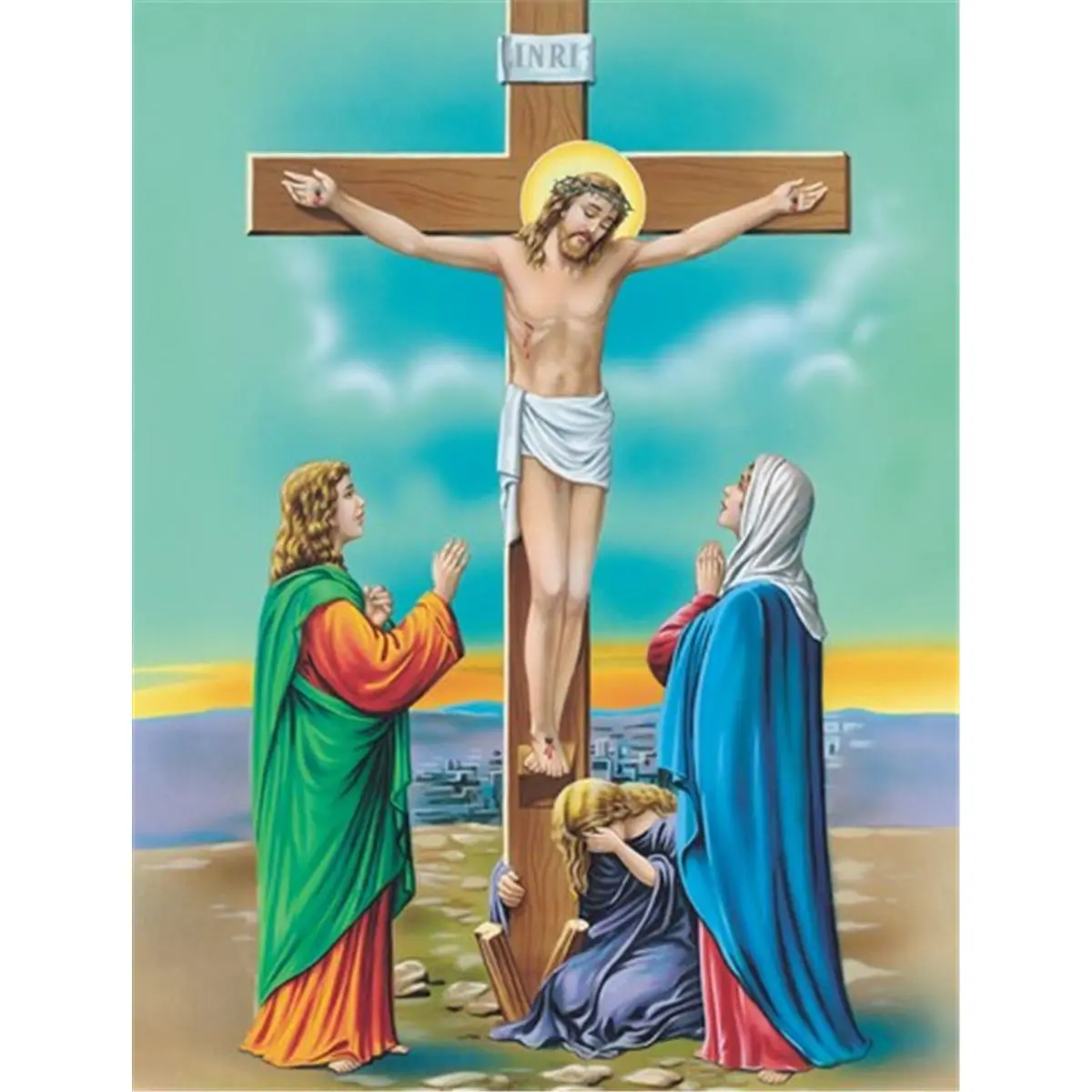 Carolines Treasures APH1307CHF Religious Jesus on the Cross Crucifixion Canvas House-Size Flag