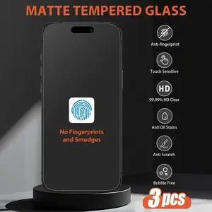 3 Pack Matte Glass Screen Protector for iPhone 17 Pro Max/17 Air/17e/16e/16/15/14/13/12/11/16 Pro Max/15 Pro Max/Plus/X/XS/XR/XS Max, Edge to Edge Full Coverage Anti-Glare & Anti-Fingerprint Protective Tempered Glass, Bubble Free, Smooth as Silk