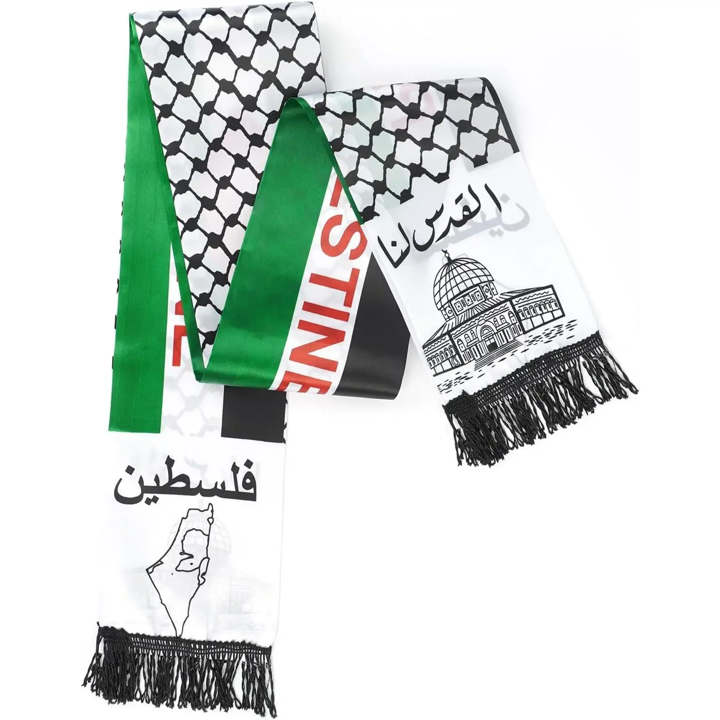 2 Pack Palestine Flag Scarf Neck Scarf Palestinian Scarf Arab Gifts Palestine Bandana 6 X 53 Inch