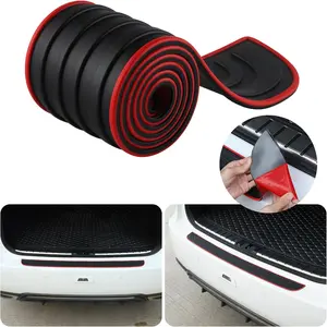 Rear Bumper Protector, 41inch x3.5inch /SUV Universal Rubber Anti-Scratch Trunk Exterior AccessoriesRed Border