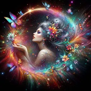 5D DIY Full Drill Round Diamond Painting - Diamond Painting Kit, Colorful Butterfly, Mosaic Canvas DIY Wall Art, Home Wall Decoration, Suitable for Halloween, Christmas, Birthday, and Anniversary Gifts