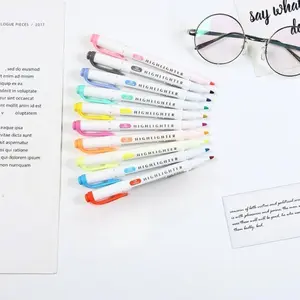 Fluorescent Pen Set, 10 Colors & 15 Pieces, Candy Color Markers, Soft Pastel Highlighter Pens, Ideal Writing Marker Choice