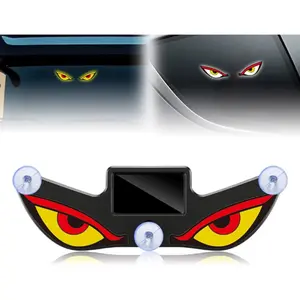 Car Rear Window Dynamic LED Display Vampire Devil Eye Emoji Panel, Auto Decorative Light, Illuminated Emblem