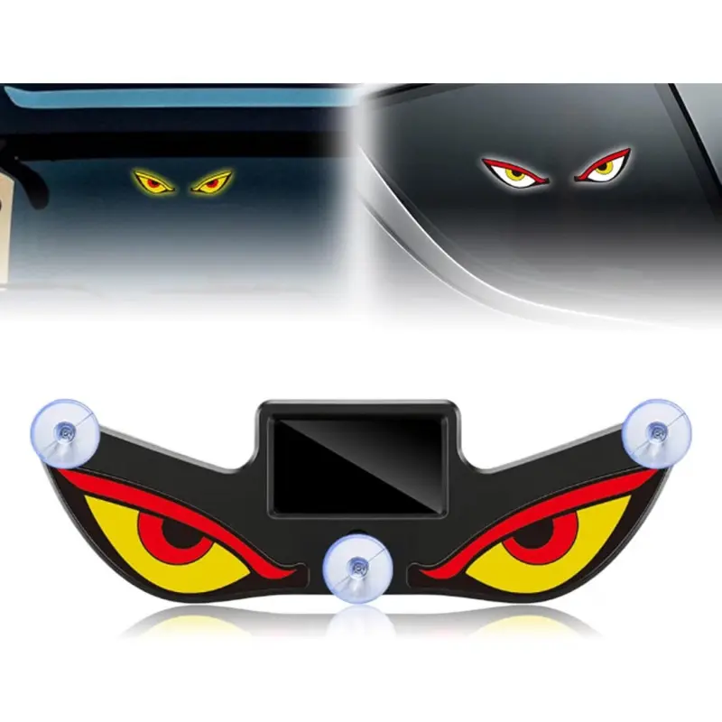 Car Rear Window Dynamic LED Display Vampire Devil Eye Emoji Panel, Auto Decorative Light, Aesthetic Car Accessory