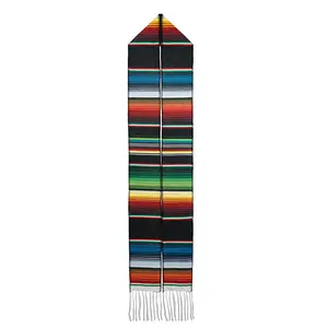GraduationMall Mexican Serape Graduation Stole with White Tassel Class of 2025