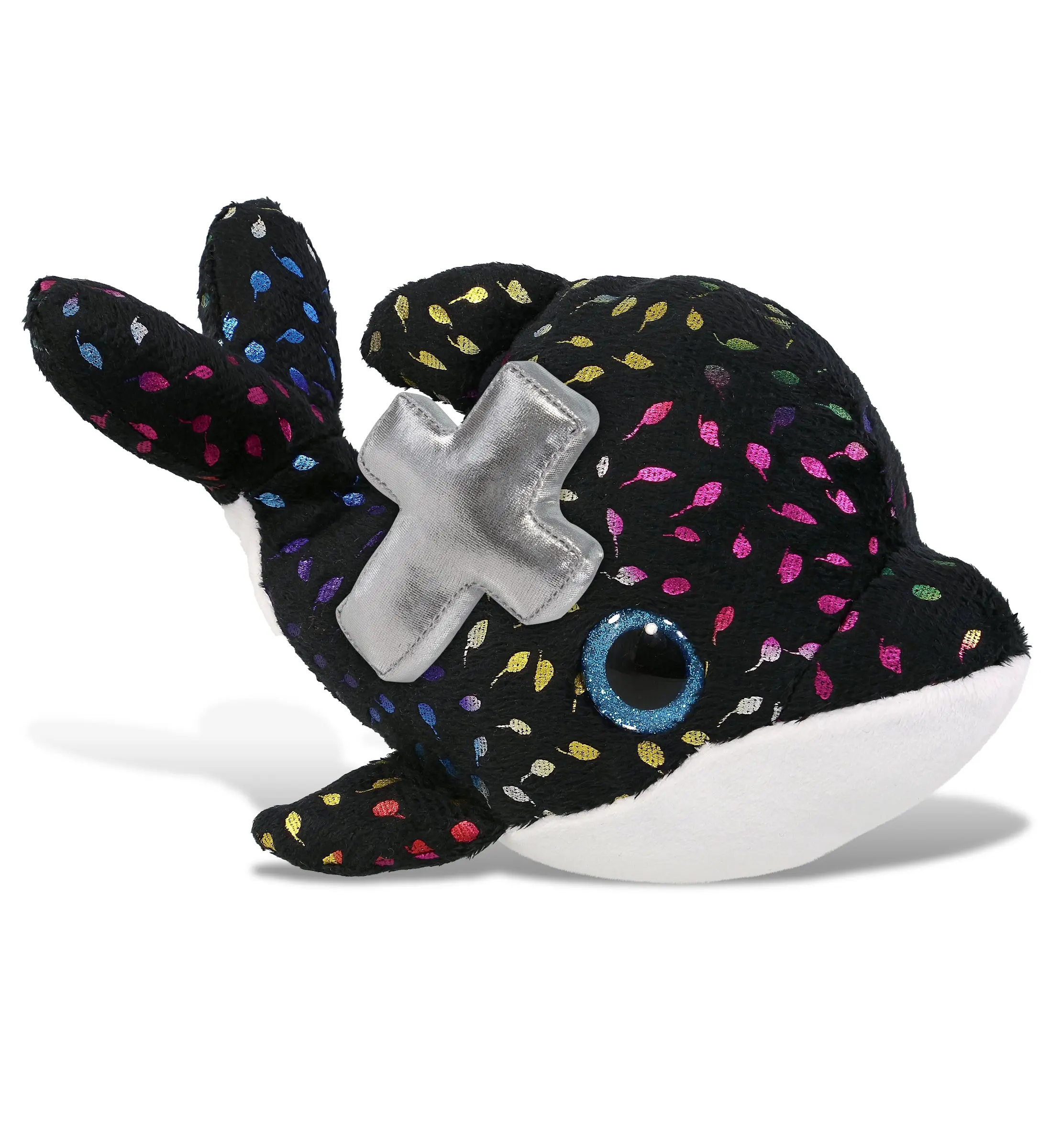 DOLLIBU Orca Whale Fluffy Stuffed Toy - Polyester Soft Fabric, Cross Design, Large Eye Feature - Religious Gift for Stuffed Toy Collectors, Fluffy Stuffed Toys