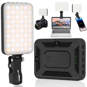Portable Selfie Light, 1 Count 60 LED Video Conference Lighting with Clip & Camera Tripod Adapter, Rechargeable 3 Light Modes Selfie Light for Mobile Phone