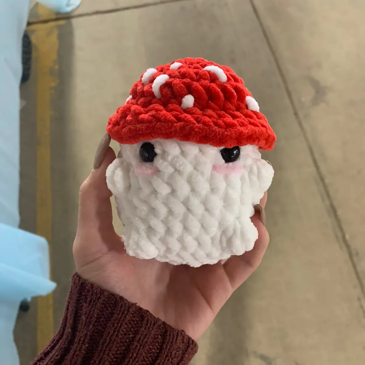Crochet chonky mushroom boy
