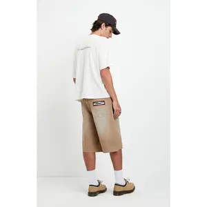 Pacsun Men's Austin Extreme Baggy Jean Shorts Patch Carpenter Tan